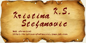 Kristina Stefanović vizit kartica